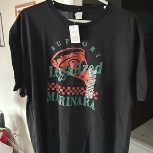 New with tag, Men’s extra large, black support, legalized marinara T-shirt